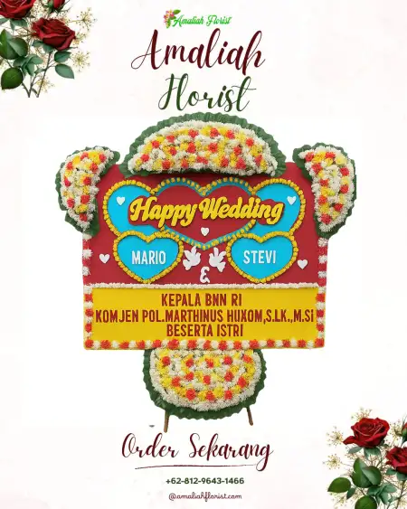 Papan Bunga Pernikahan Batunya